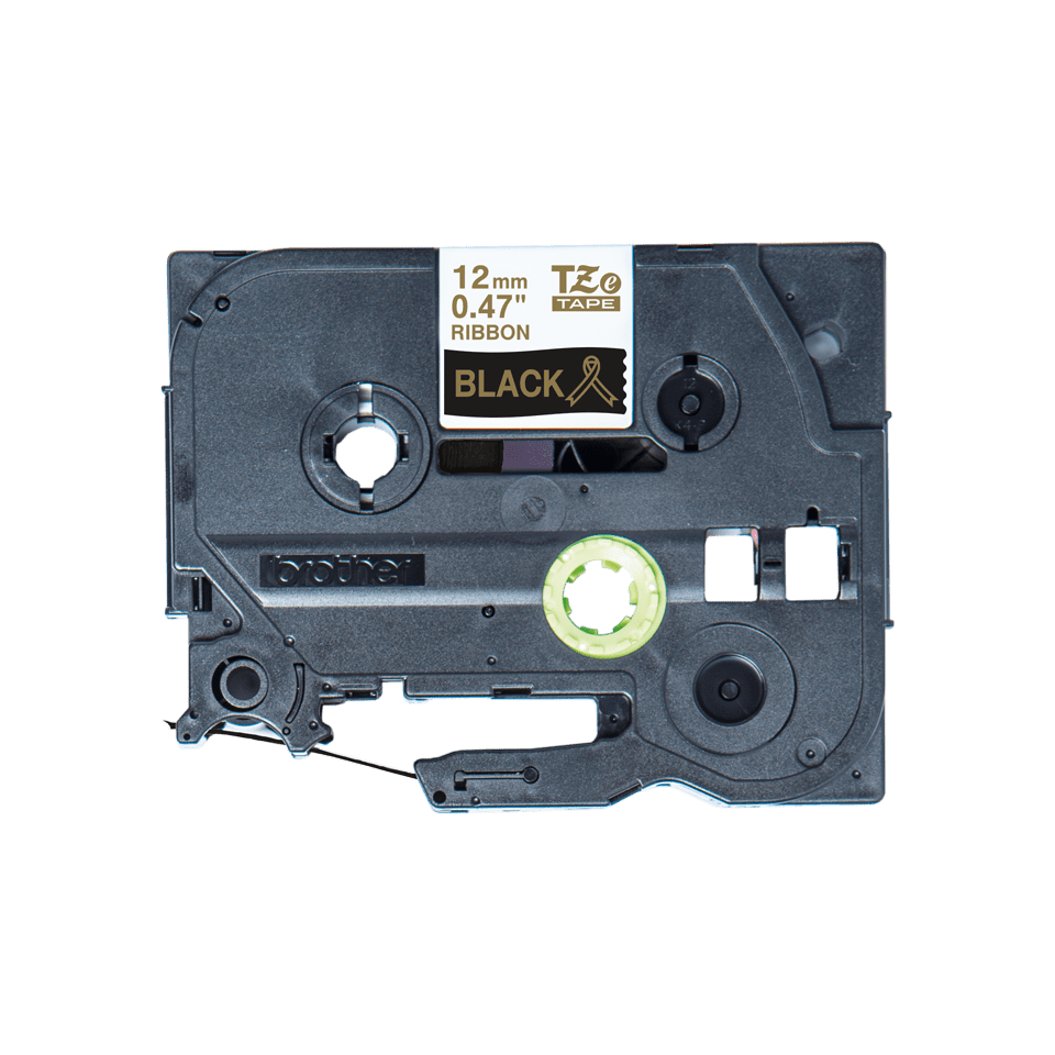 Eredeti Brother TZe-R334 selyemszalag – Fekete alapon arany, 12 mm széles 2